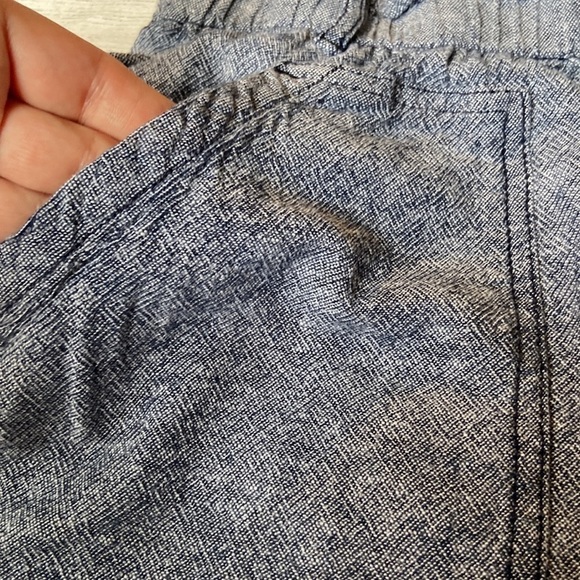 🦄 Time and Tru Heather Blue Paper Bag Shorts Small - Picture 2 of 10